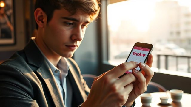Badoo vs Tinder confrontate da una persona sul telefono